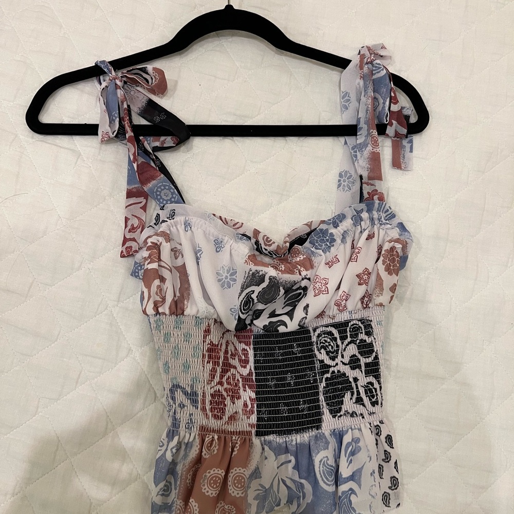 Wilfred Blue and Red Blouse Elegant Top